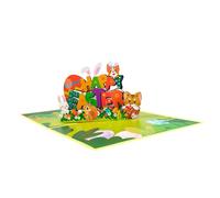 Easter Theme Greetings Card Effects Card Stylish Animals Party Cards Handmade Easter Postcards With Envelope Family