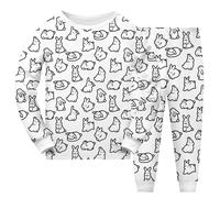 Easter Themed DIY Hand Painting Activity Wearable Pajama Set for Kids Play and Homewear (White, 5-6 Years)