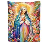 Easter-themed Flannel Digital Print Throw Blanket Blessed Virgin Blanket Blanket Christian Blanket Pray Mary Mary