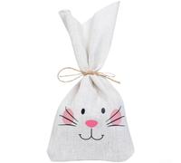Easter themed present pouch made of cotton linen fabric featuring soft texture and construction for reuse (1pcs)