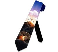 Easter Ties Mens Cross Necktie Jesus Resurrection Tie Religious Neckties Color2170