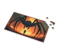 Easter Toys For Kids Ages 4-8 A Man Confronts A Giant Spider In A Fiery Landscape. Picture Puzzle Boy Toys Puzzles 500 Pieces For Adults(300PCS)