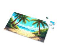 Easter Toys For Kids Ages 4-8 Palm Trees Frame A Sandy Beach Leading To The Ocean. Picture Puzzle Boy Toys Puzzles 500 Pieces For Adults(500PCS)