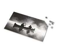Easter Toys For Kids Ages 4-8 Two People In A Canoe On A Foggy Lake. Picture Puzzle Boy Toys Puzzles 500 Pieces For Adults(300PCS)