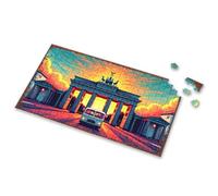 Easter Toys For Kids Ages 4-8 Vintage Bus At Brandenburg Gate Against A Dramatic Sky Picture Puzzle Toys For Boys 4-6 Gifts For 5 Year Old Girls(1000PCS)