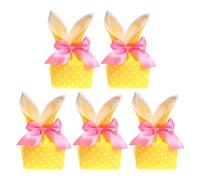 Easter treat bags, Easter candy bags, candy bags, ear pouches | 5 x reusable gift bags with bow, Easter decorations, party favors, party supplies