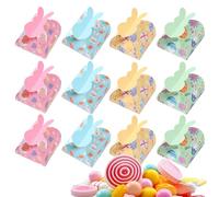 Easter Treat Boxes - 12 Pack Rabbit Design | Rabbit Lock Easter Chocolate Boxes For Cookies, Food, Toys & Crafts, Ideal For Parties, Picnics, Holidays, Festivals, And Seasonal Gift Packaging