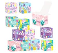 Easter Treat Boxes, Cute Cookie Snack Containers, Durabled Cardstock Easy Assembly, Festive Goody Boxes Perfect for Kids Classrooms and Holiday Gatherings, 2.76x2.76x2.76 Inches