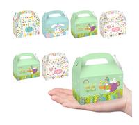 Easter Treat Boxes Happy Easter Gift Boxes Bunny Egg Hunts Basket With Handle Party Favour Decor 12PCS