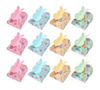Easter Treat Boxes, Rabbit Lock Decorative Design, 12 Pieces, Easter Chocolate Box, Party Favor Containers, Reusable Mini Packaging, For Holiday Craft And Food