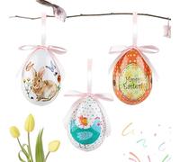 Easter Tree | 3 Pieces of Foam with Spring Bunny 7 cm, Easter Decorative Eggs to Hang on Tree, for Indoor Outdoor in Bedroom, Living Room, Kitchen, Garden, Yard and School