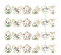 Easter Tree Decorations, Cute Wood Bunny Festival Decor - 2.4 x 3.15 cm Easter Ornaments, for Indoor Outdoor Home Porch Wall Window Fireplace Patio