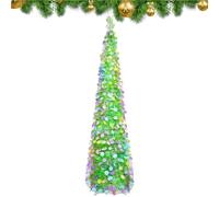 Easter Tree, Spring Glitter Decoration, 4.9 Feet Tall Festive Christmas Tree with Reusable Colourful Circle Accents for Bright Seasonal Presentations, Vibrant Festive Styling for the E