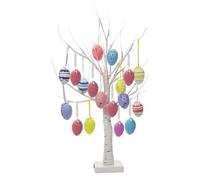 Easter Tree With Colourful Egg Decorations, Birch Twig Tree With Lights Battery USB Powered, Easter Table Decorations Home Gift For Kids