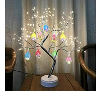 Easter Tree with Lights, with Set of 12 Hanging Easter Egg 1.8 Ft Led Mini Easter Tree Lighted Trees for Decoration Inside for Home Party Birthday Wedding Indoor Decor