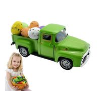 Easter Truck Decorations Easter Truck Decor - Educational Egg Harvest Template | Vintage Metal Farm Truck Template, Farmhouse Level Tray Decoration for