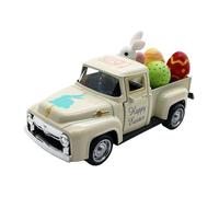 Easter Truck for Kids, Bunny Toy and Egg Basket, Vintage Spring Play Truck with Decorative Details, Fun Activity for Girls Boys, Home, Classroom, Nursery,
