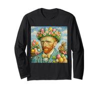 Easter Van Gogh Self Portrait Fine Art Painting Bunny Funny Long Sleeve T-Shirt