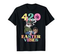 Easter Vibes 420 Bunny Weed Rabbit Cannabis Dad Men Women T-Shirt