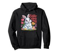 Easter Vibes Only Cute Spring Bunny Eggs Positive Quote Pullover Hoodie