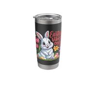 Easter Vibes Only Cute Spring Bunny Eggs Positive Quote Stainless Steel Insulated Tumbler