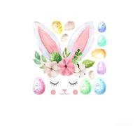Easter Wall Stickers, 2 Pack 30x30cm Cartoon Rabbit PVC Decals Self Removable Festive Holiday Decor for Glass Door Home Party(UV26Y80229AT_T)
