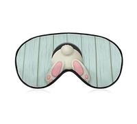 Easter_White Bunny Rabbit Pattern Sleep Mask Eye Eyepatch Eyeshade with Elastic Strap Cover Sleeping for Men Women Kids