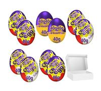 Easter White Chocolate Creme Egg, Chocolate Creme Egg & Caramel Chocolate Egg 40g with Gift Box - Mixed Eggs (20 Eggs)