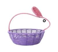 Easter Wicker Rabbit Wicker Storage Basket,WickerBasket with Handles,Decorative StorageBaskets for Home StorageCollection Gift,Picnics, Easter, Tidying Up (purple)
