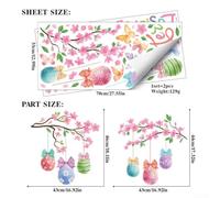 Easter Window Clings Double Sided PVC 33x70cm Bunny Egg | Double-sided print, vibrant colors inside out, 33x70cm large size, bunny egg designs, festive atmosphere