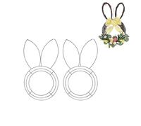 Easter Wire Wreath Frame, Easter Bunny Wreath Form, Easter Eggs/Carrot Shaped Metal Wreath Frame, DIY Garland Ornaments Accessories (2 Pcs Bunny)