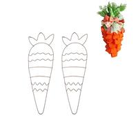 Easter Wire Wreath Frame, Easter Bunny Wreath Form, Easter Eggs/Carrot Shaped Metal Wreath Frame, DIY Garland Ornaments Accessories (2 Pcs Carrot)