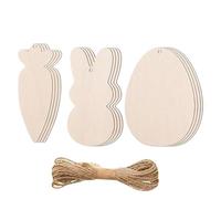 Easter Wood Cutouts - Ornaments to Paint | Unfinished Wooden Shapes, Rabbit and Egg Cutouts, Creative DIY, Spring Decoration, Artistic Activities for and Adults