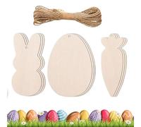 Easter Wooden Cutouts, Unfinished Bunny Egg Carrot Shapes, Spring Decor Craft, Handmade Classroom Activity And Adults, 3.94x1.97x0.98 Inches