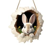 Easter Wooden Rabbit Hanging Easter egg ornaments Tree Hanging Ornaments Spring Easter Hanging Party Decor for Spring Festival Easter Tree Decoration