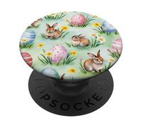 Easter Woodland Animals Spring Watercolor Pattern PopSockets Adhesive PopGrip