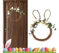 Easter Wreath | 15 Inch Bunny Shape Easter Egg Decor | Holiday Wreath | for Decor Indoor Outdoor Wall Window Holiday Party Spring