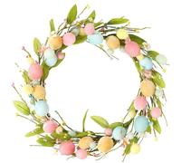 Easter Wreath 16.5In, Easter Egg Wreath Artificial Spring Wreath Decorations, Door Wreath Easter With Easter Eggs Easter Door Wreath For Easter Celebration Wedding Home Window Farmhouse Decor