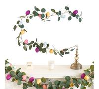 Easter Wreath, Artificial Colourful Eggs as Decoration for the Fireplace, for Window, Door, Wall, Living Room, Table, Door, Window, House Wall, Table, Kitchen, Office, Home, Outdoor