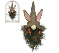 Easter Wreath - Artificial Farmhouse Garland, Rabbit Wreath with 21 Inch Full Diameter, Spring Floral Front Door Decor, Holiday Party Welcome Sign, Home Entryway Ornament for Outdoor Porch Fireplace