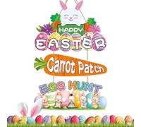 Easter Wreath | Cute Wooden Bunny Decorations | Rabbit Wreath Decoration for Meetings With Friends Wall Decoration Indoor Outdoor Front Door Home