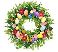 Easter Wreath，Easter Wreath For Front Door ， 45cm Artificial Easter Eggs Wreath ，Door Wreaths Outdoor ，Faux Spring With Eggs ，Colorful Eggs For Home Decoration Wreaths
