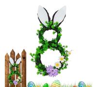 Easter Wreath for Door, Wicker Holiday Banner with Rabbit, Artificial Spring Wreath | for Fireplace, Kitchen, Bedroom and Entryway