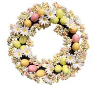 Easter Wreath For Front Door, 50cm Artificial Easter Eggs Wreath, Door Wreaths Outdoor, Faux Spring With Eggs, Colorful Eggs For Home Decoration, Porch, Living Room (Multicolor-C)