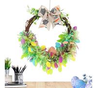Easter Wreath for Front Door - Door Hanger Wreath with Bow for Easter Decorations | Cartoon Easter Arch Door Wreath Decor for Window, Door, Wall