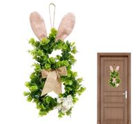 Easter Wreath for Spring, Decorative Garlands in Country House Style, Small Bunny Arrangement, Decoration for Wall, Living Room, Kitchen, Garden, Party, Wedding, Entrance Area
