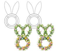 Easter Wreath Form, 4Pcs Bunny/Egg/Carrot Wire Wreath Frame, Easter DIY Craft Project, Indoor Outdoor Holiday Hanging Decor
