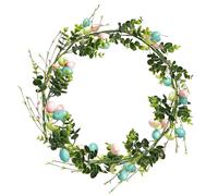 Easter Wreath - PE Foam 150cm 5ft Artificial Egg Garland | Spring Decorative Tree Wreath Hanging Decor | Festive Home Ornament For Indoor Room Window Porch Holiday Party Photo Use