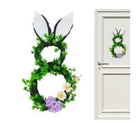 Easter Wreath - Rabbit Wicker Holiday Banner | Front Door Wreath | Fireplace, Kitchen, Bedroom & Entryway