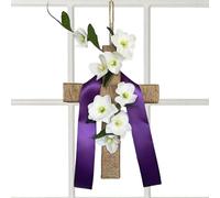 Easter Wreath, Seasonal Lily Flower Decor, Medium Large Front Door, Artificial Silk Material Craft, Holiday Home Accessory, Decorative Floral Arrangement For Spring Porch Yard Office